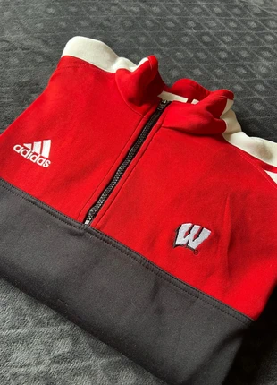 🏈Rare Adidas Vintage 1/4 Zip Wisconsin Badgers Brodé - L - NCAA - Y2K - 90s/00s, merk: adidas, staat: Heel goed, maat: L, € 29,00, € 31,15 inclusief Kopersbescherming