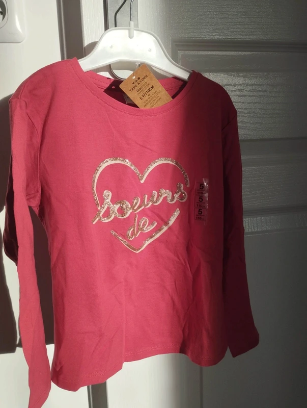 T shirt manche longue rouge