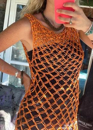 Top tejido artesanal naranja único | Estilo red Y2K - hecho a mano, marca: Vintage Dressing, estado: Muy bueno, tamaño: S / 36 / 8, 3,00 €, 3,85 € Protección al comprador incluida