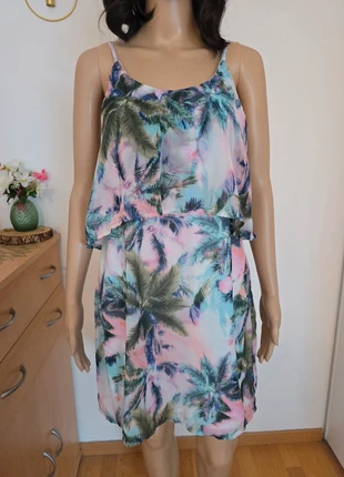 Robe d'été palmiers à bretelles, brand: Robe, condition: Very good, size: L / 40 / 12, €3.50, €4.38 includes Buyer Protection