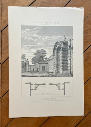 Manufacture de Sèvres Cour des Fontaines - Planche architecture vintage, état: Bon état, 19,00 €, 20,65 € Protection acheteurs (Pro) incluse