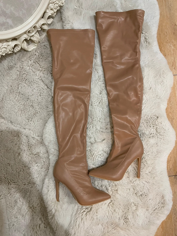 Vysoké hnedé kožené čižmy