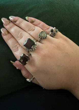 Smokey Quartz Square 925 Sterling Silver Alternative Adjustable Ring, brand: Alternative, condition: New without tags, size: Adjustable, £20.00, £21.70 includes Buyer Protection