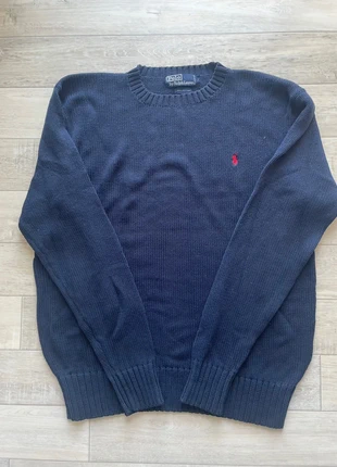 Pull Ralph Lauren col rond logo brodé couleur bleu marine signe rouge taille L, marke: Ralph Lauren, zustand: Sehr gut, größe: L, 43,00 €, 45,85 € inklusive Vinted-Käuferschutz