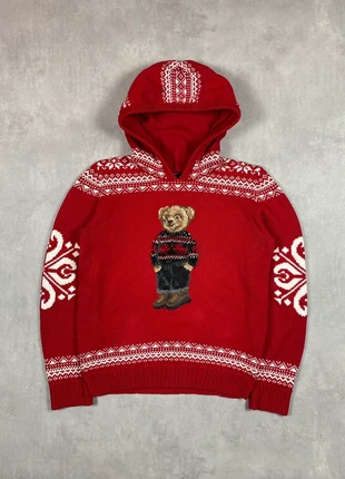 Sweat Pull à capuche Ralph Lauren Ourson Bear Polo Rouge S Femmes 🏇, marca: Ralph Lauren, estado: Muito bom, tamanho: S / 36 / 8, €150.00, €158.20 inclui Proteção do Comprador