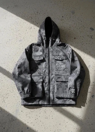 Veste à Capuche Oversize Graphique – Streetwear / Y2K / Automne-Hiver / Grunge / Gris, estado: Muy bueno, tamaño: M, 64,90 €, 68,85 € Protección al comprador incluida