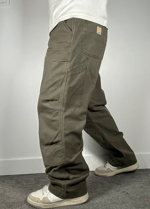 Pantalon Double Knee Carhartt vert kaki coupe droite – W40 L30 | FR 50 | IT 56, marque: Carhartt, état: Très bon état, taille: W40 | FR 50, 45,00 €, 47,95 € Protection acheteurs (Pro) incluse