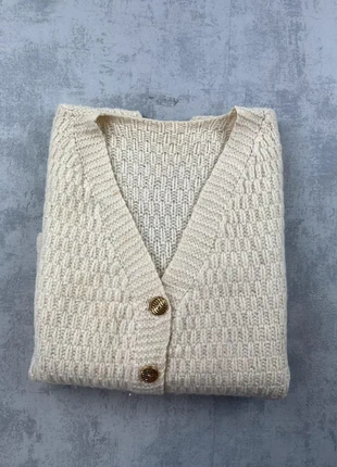 Gilet Cardigan sans manche beige crème en laine / Aran wool knit - XL, brand: Vintage Dressing, condition: Very good, size: XL / 42 / 14, €25.00, €26.95 includes Buyer Protection