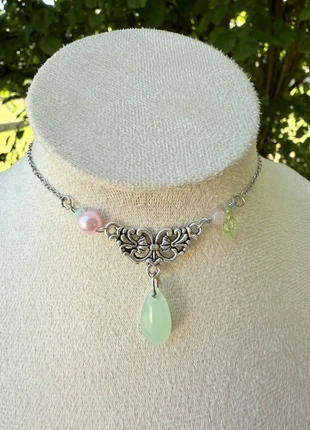 necklace fairy pink and light green silver antique 🌸, marque: lux fairy, état: Très bon état, 22,60 €, 24,43 € Protection acheteurs (Pro) incluse