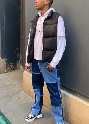 Pantalon patchwork en jean, marque: Shein, état: Très bon état, taille: XL, 12,00 €, 13,30 € Protection acheteurs incluse