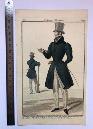 Gravure, Mode, Journal des dames, Costume parisien, Estampe de 1827, pl. n° 2519, brand: journal des dames, condition: Very good, €14.00, €15.40 includes Buyer Protection