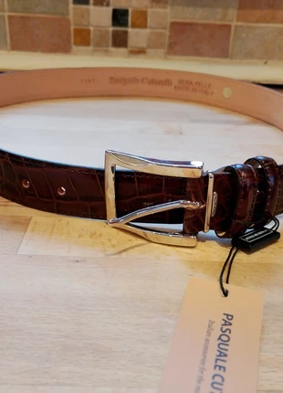 Italian Brown Leather Belt, brand: Pasquale cuterelli, condition: New with tags, size: 34 in | 85 cm, £15.00, £16.45 includes Buyer Protection