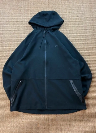 Sweat hoodie capuche noir zippé Russell Athletic Fusion Knit poches USA 2010s L mixte #0315, brand: Russell Athletic, condizioni: Ottime, taglia: L, €29.10, €31.26 include la Protezione acquisti Pro