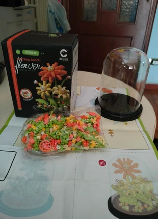 Fiore costruzione simil LEGO similaire fleur vasè vitrine arbrè tree bouquet Toy brick rainboww, staat: Nieuw met prijskaartje, maat: Prematuur, tot 44 cm, € 14,00, € 15,40 inclusief Kopersbescherming