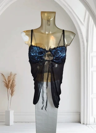 Lingerie babydol sensuale Sexkiss in pizzo e tulle nero/blu taglia L/XL, marca: Sexkiss, estado: Nuevo sin etiquetas, 9,99 €, 11,19 € Protección al comprador incluida