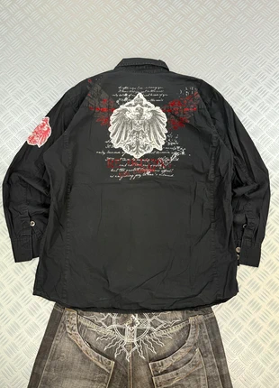 Y2k tribal shirt 2000s Affliction style patchwork, marque: Affliction, état: Très bon état, taille: XL, 39,90 €, 42,60 € Protection acheteurs incluse