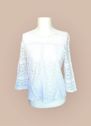 Sézane x La Redoute – Blouse dentelle blanche – Taille 38 (FR), marke: Sézane, zustand: Sehr gut, größe: M / 38 / 10, 39,00 €, 41,65 € inklusive Vinted-Käuferschutz