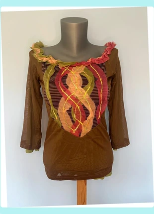 🌿 Haut Save The Queen Taille L – Marron/Kaki avec Touches de Rose, brand: *Save the Queen!*, condizioni: Ottime, taglia: L / IT 44 / EU 40, €34.10, €36.51 include la Protezione acquisti