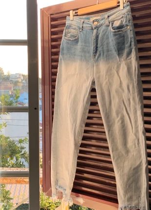 Calça Jeans Rasgada Bicolor, marca: Hello Miss, estado: Muito bom, tamanho: L / 40 / 12, €15.00, €16.45 inclui Proteção do Comprador