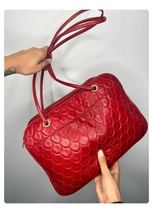 Sac à main en cuir rouge/bordeaux - Vintage Dressing, poches, style chic rétro, merk: Vintage Dressing, staat: Heel goed, € 39,00, € 41,65 inclusief Kopersbescherming Pro