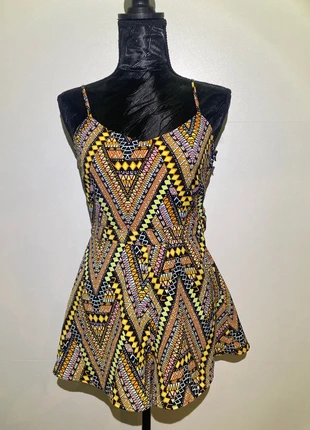 Combishort imprimé ethnique - H&M, marque: H&M, état: Très bon état, taille: S / 36 / 8, 15,00 €, 16,45 € Protection acheteurs incluse