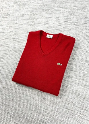 Sweat / Pull / Col V Lacoste couleur uni rouge Laine S-3 Devanlay old money, marque: Lacoste, état: Très bon état, taille: S, 24,00 €, 25,90 € Protection acheteurs (Pro) incluse
