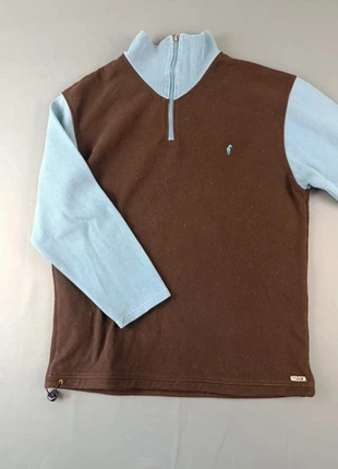 Sweat Gentleman Farmer col zippé bicolore bleu chocolat cordon bas - L, brand: Gentleman Farmer, condizioni: Ottime, taglia: L, €8.00, €9.10 include la Protezione acquisti