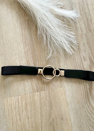 🖤 Ceinture noire élastique – Boucle dorée entrelacée – Neuve, état: Neuf sans étiquette, taille: Ajustable, 13,90 €, 15,30 € Protection acheteurs incluse