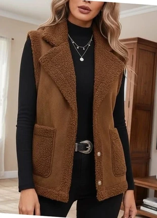 Veste sans manches marron effet mouton - chic, chaude & tendance, estado: Muito bom, tamanho: M / 38 / 10, €39.90, €42.60 inclui Proteção do Comprador