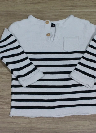 Pull marinière tout doux, brand: Kiabi, condition: Very good, size: 9-12 months / 74 cm, €4.00, €4.90 includes Buyer Protection