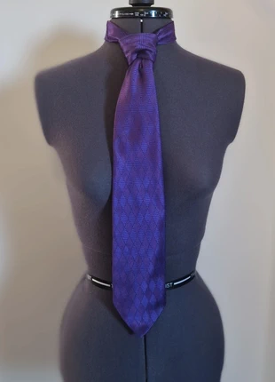 Burton Menswear Purple Geometric Tie 145cm - Men's Formal Business Wedding Accessory, brand: Burton, condition: Very good, £3.00, £3.85 includes Buyer Protection