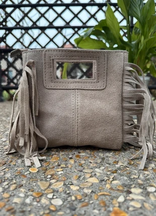 🤎 Mini Sac à Main en Daim Beige à Franges – Bandoulière cuir – Made in Italy 🇮🇹, brand: The Genuine Leather, condition: Very good, €29.99, €32.19 includes Buyer Protection Pro