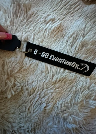 0-60 eventually.. funny embroidered fabric block white unisex car motorbike keychain key ring, brand: Funny, condition: New without tags, £2.00, £2.80 includes Buyer Protection