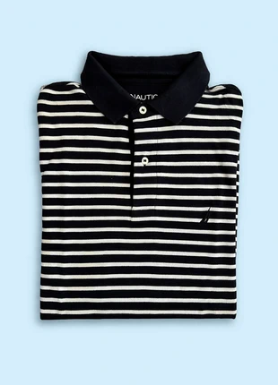 Très beau polo rayé Nautica bleu marine blanc – Taille L, brand: Nautica, condition: Very good, size: L, €16.90, €18.45 includes Buyer Protection