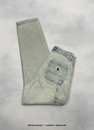 Jean Carhartt wip Bleu Wash Denim Pierce Pant 100% coton Jean Droit Knee Boyfriend - XS w25 /2784V, marke: Carhartt, zustand: Sehr gut, größe: XS / 34 / 6, 49,00 €, 52,15 € beinhaltet Vinted-Käuferschutz Pro