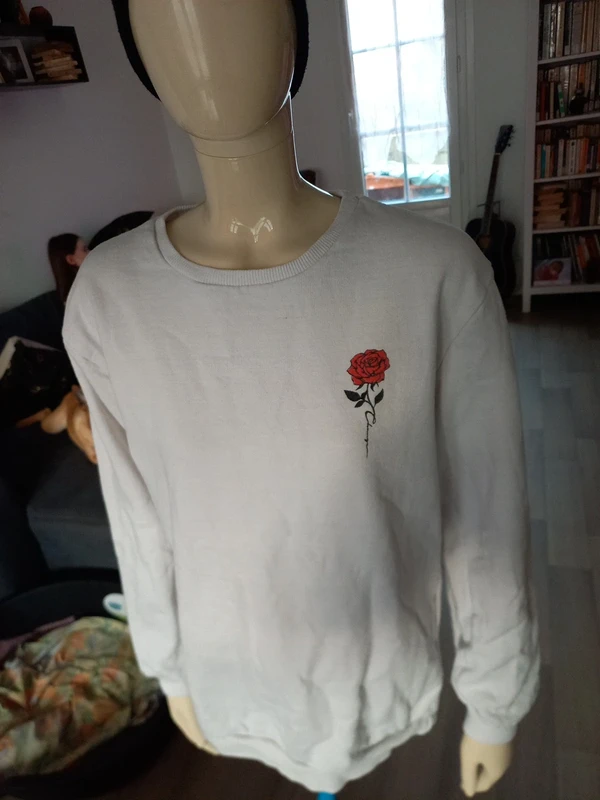 Pull blanc femme L - photo numéro 13