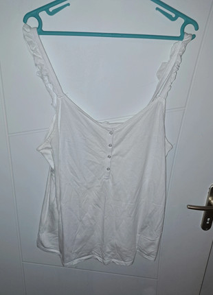 Débardeur blanc Camaieu avec froufrou XXL, brand: Camaïeu, condizioni: Ottime, taglia: XXL / IT 48 / EU 44, €1.00, €1.75 include la Protezione acquisti