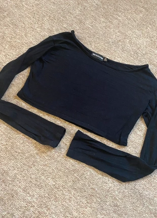 Pretty little thing PLT black longsleeved crop top size 8, brand: PrettyLittleThing, condition: Very good, size: S / UK 8-10, £1.00, £1.75 includes Buyer Protection