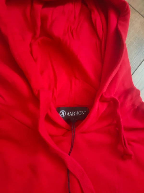 Sweat à capuche rouge unie homme M - photo numéro 4