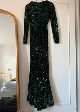 Robe longue à sequins verte, état: Très bon état, taille: S / 36 / 8, 25,00 €, 26,95 € Protection acheteurs incluse