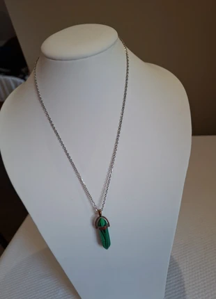 Chaine avec pierre naturelle malachite, brand: Inconnu, condition: Satisfactory, €3.00, €3.85 includes Buyer Protection