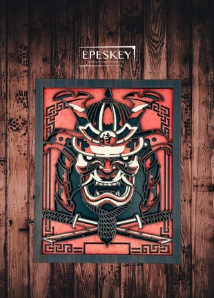 Décoration Cadre en bois multicouche samouraï (4 couches) / Epeskey, marca: Fait Main, estado: Muito bom, €40.00, €42.70 inclui Proteção do Comprador