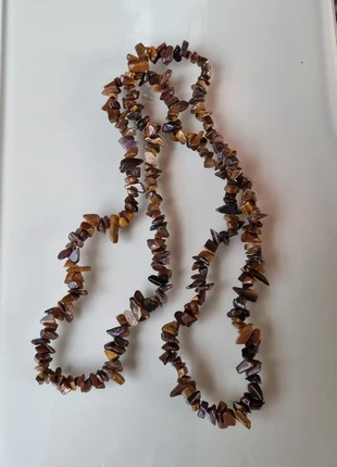 Collier sautoir en pierres naturelles œil de tigre, marca: lithotherapie, estado: Novo sem etiquetas, €10.00, €11.20 inclui Proteção do Comprador