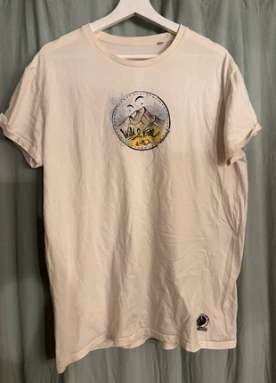 T-shirt blanc à imprimé, merk: Turbulence, staat: Heel goed, maat: XL, € 4,00, € 4,90 inclusief Kopersbescherming