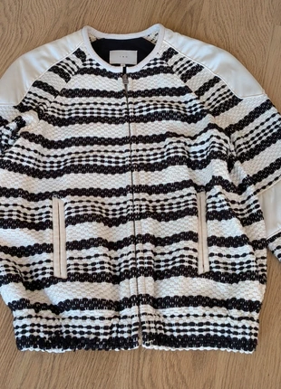 Blouson Zippé IRO Axel Tissu Texturé Noir et Écru T36, marque: IRO, état: Très bon état, taille: S / 36 / 8, 90,00 €, 95,20 € Protection acheteurs incluse