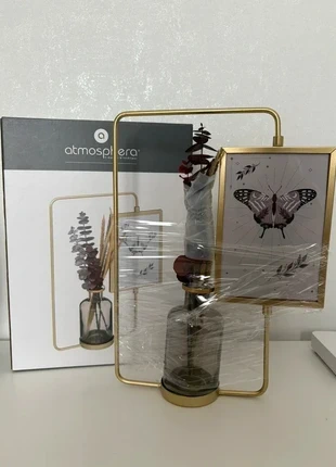 Cadre photo avec vase fleurs sèches Atmosphera 10x15 cm - Idéal cadeau, merk: Atmosphera, staat: Nieuw met prijskaartje, € 5,39, € 6,36 inclusief Kopersbescherming