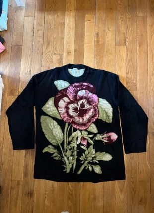 Pull maille noir à fleur rose - L - Kenzo, merk: Kenzo, staat: Heel goed, maat: L, € 80,00, € 84,70 inclusief Kopersbescherming