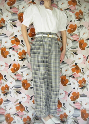 pantalon taille haute à pinces à carreaux vintage années 80, brand: Vintage Dressing, condition: Very good, size: M / 38 / 10, €25.00, €26.95 includes Buyer Protection Pro