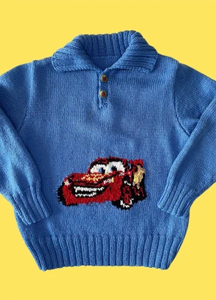 Magnifique pull fait main 6-7 ans Cars, brand: Fait Main, condition: Very good, size: 6 years / 116 cm, €15.00, €16.45 includes Buyer Protection Pro