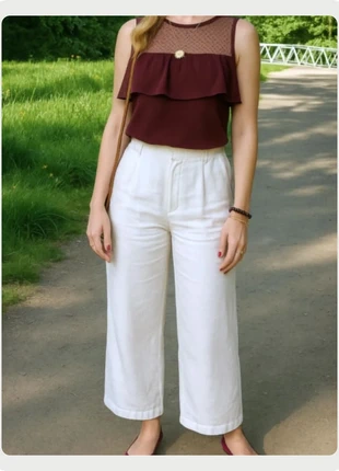 Naf Naf haut sans manche avec volant fermeture en goutte dans le dos aubergine T 36/S, marque: Naf Naf, état: Très bon état, taille: S / 36 / 8, 5,50 €, 6,48 € Protection acheteurs incluse